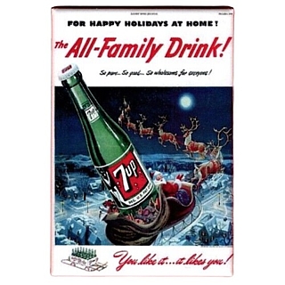 Advertising Collectibles - 7 Up Holiday Christmas Metal Magnet