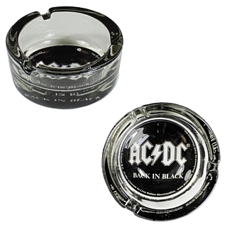Rock and Roll Collectibles - AC/DC Heavy Metal Glass Ashtray Incense Burner - Angus Young, Bon Scott, Brian Johnson - Back in Black, Highway to Hell