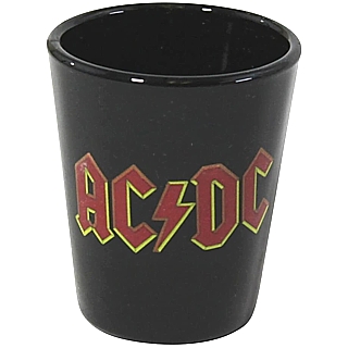 Rock and Roll Collectibles - AC/DC Heavy Metal Shot Glass - Angus Young, Bon Scott, Brian Johnson
