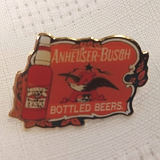 Anheuser-Busch Advertising Collectibles - Anheuser-Busch Bottled Beers Metal Enamel Lapel Pinback Pin Tie Tack