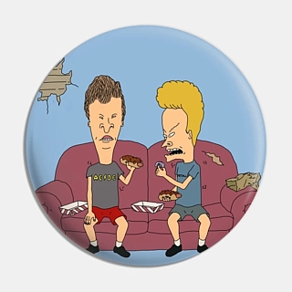 MTV's Beavis and Butt-head Collectibles - Beavis and Butt-Head Couch Metal Pinback Button