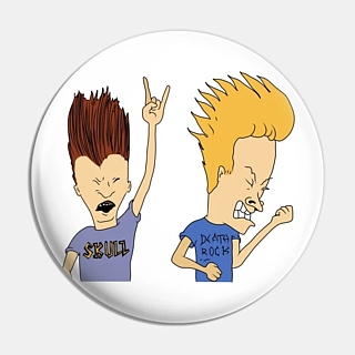 MTV's Beavis and Butthead Collectibles - Beavis and Butt-Head Rockin' Metal Pinback Button