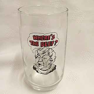 Fast Food Collectibles - Clara Peller Wendys Wheres the Beef Glass
