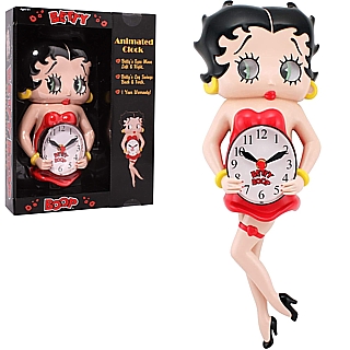 Cartoon and Comic Strip Character Collectibles - Betty Boop Animated Motion Wall Clock