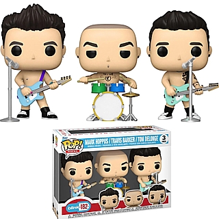 Rock and Roll Collectibles - blink-182 Mark Hoppus, Tom DeLonge and Travis Barker POP! Rocks Vinyl Figures Set of 3