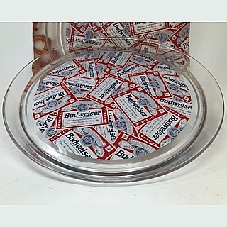 Budweiser Advertising Collectibles - Bud Glass Platter Tray