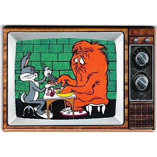 Television Character Collectibles - Looney Tunes Bugs Bunny and Gossamer Metal TV Magnet