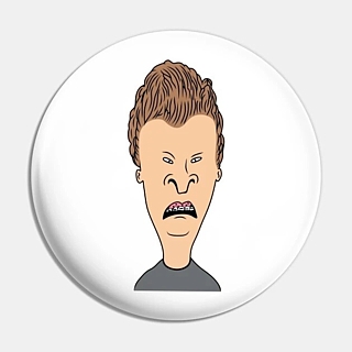 MTV's Beavis and Butthead Collectibles - Butt-Head Metal Pinback Button