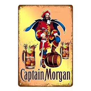 Liquor Advertising Collectibles - Captain Morgan Spiced Rum Metal Tavern Sign