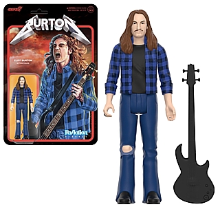 Rock and Roll Collectibles - Metallica Heavy Metal Cliff Burton Flannel ReAction Figure