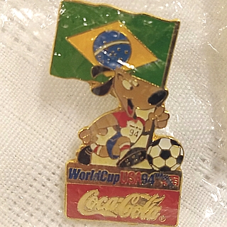 Coca-Cola Collectibles - Coke World Cup 1994 Soccer Tie Tack Enamel Pin Brazil