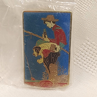 Coca-Cola Collectibles - Boy and Dog Fishing Enamel Pin or Tie Tack