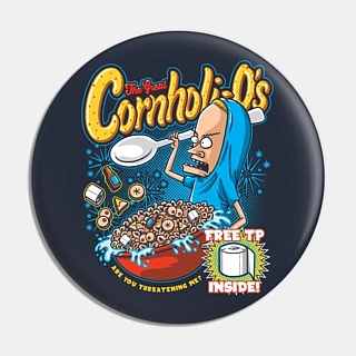 MTV's Beavis and Butt-head Collectibles - Cornholi-O's Cereal Metal Pinback Button