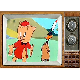 Television Character Collectibles - Looney Tunes Daffy Duck and Porky Pig Metal TV Magnet