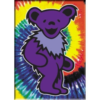 Rock and Roll Collectibles - Grateful Dead Purple Dancing Bear Toe Dye Magnet