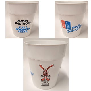Fast Food Collectibles - Dominos Pizza Avoid the Noid Plastic Cups