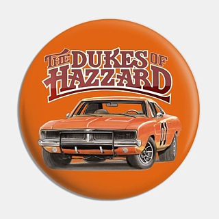 80s Television Collectibles - Dukes of Hazzard General Lee Pinback Button
