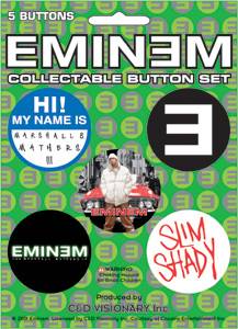 Rap Music Collectibles - Eminem, Marshall Mathers, Slim Shady, D-12 Pinback Buttons
