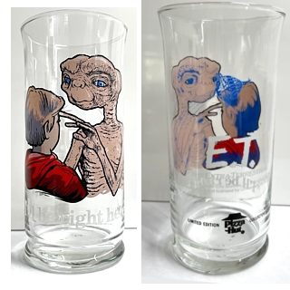 Movie Characters Collectibles - E.T. The Extra Terrestrial, ET, Phone Home, Pizza Hut Glass