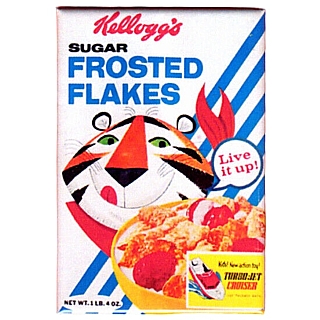 Kelloggs Cereal Collectibles - Frosted Flakes Cereal Box Metal Magnet with Retro Tony the Tiger