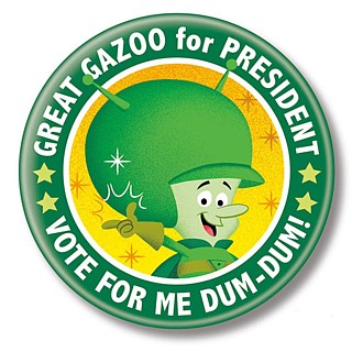 Cartoon Collectibles - Flintstone's Great Gazoo for President Pinback Button