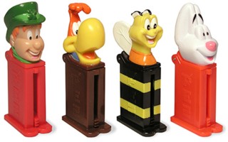 General Mills Cereal Collectibles - Lucky CHarms and Honey Nut Cheerios Bee Mini Pex Dispensers