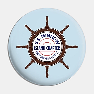 1970's Television Character Collectibles - Gilligan's Island S.S. Minnow Island Charter Metal Pinback Button