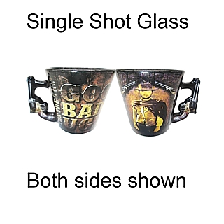 1970's Spaghetti Western Collectibles - Clint Eastwood in The Good, The Bad and The Ugly - Ceramic Shot Glass with Pistol Handle class=