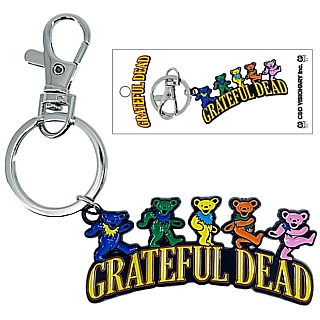 Grateful Dead Collectibles -Dancing Bears Enameled Metal Keychain Keyring