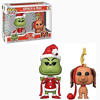 Classic Christmas Cartoon Characters - How the Grinhc Stole Christmas Grinch and Max POP! Books Vinyl Figure Set of 2 by Funko