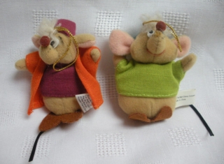 Walt Disney Movie Collectibles - Cinderella Gus & Jaq Mouse Plush Christmas Ornaments