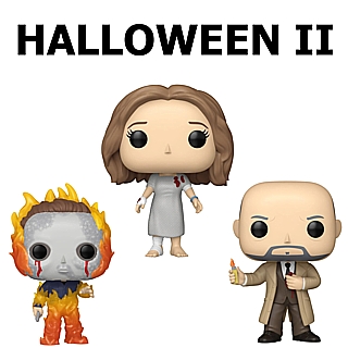 Horror Movie Collectibles - Halloween 2 Michael Myers 2122, Dr. Samuel Loomis 2124, Laurie Strode 2123 POP! Movies Vinyl Figures by Funko
