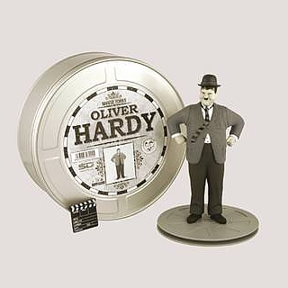 Laurel and Hardy - Oliver Ollie Hardy FIgure with Movie Reel Tin