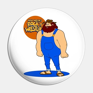 Pro Wrestling Collectibles - WWE / WWF World Wrestling Federation Hillbilly Jim Rock n Wrestling Pinback Button