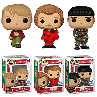 Holiday Movie Collectibles - Home Alone Set of 3 Funko POP! Vinyls 1272 Kevin, 1271 Marv with Bow, 1273 Harry with Lights