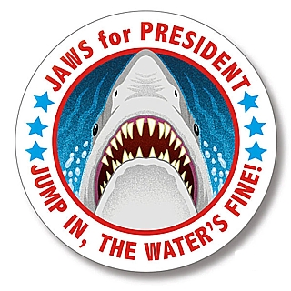 JAWS for President Metal Pinback Button