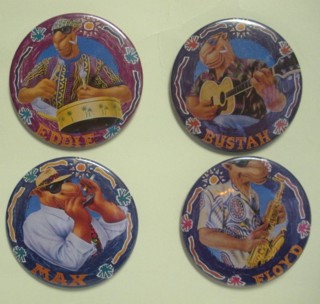 Camel Collectibles - Joe Camel Pinback Buttons Band - Bustah, Floyd, Max, Eddie