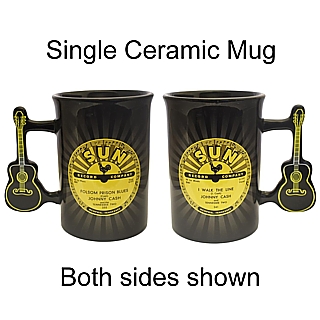 Rock and Roll Collectibles - Johnny Cash Sun Records Ceramic Mug with Guitar Handle
