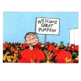 Peanuts Linus Welcome Great PumpkinMetal Magnet
