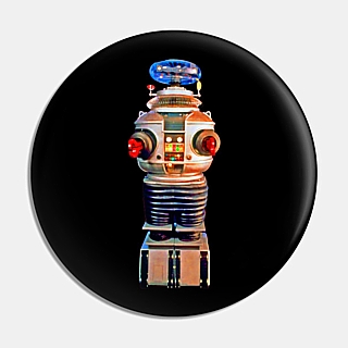 1970's Sci-Fi Television Character Collectibles - Lost in Space Robot B-9 Metal Pinback Button