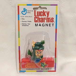 General Mills Cereal Collectibles - Lucky Charms Lucky The Leprechaun Magnetic Clip