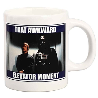 Classic Star Wars Collectibles - Luke Skywalker and Darth Vader Elevator Meme Ceramic Mug