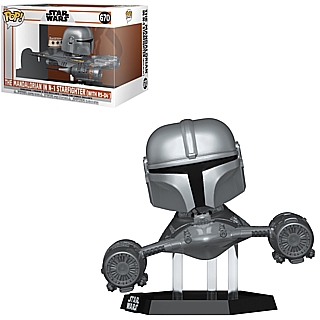 Star Wars Collectibles - The Mandalorian in N-1 Starfighter with R5-D4 POP! Rides Super Deluxe 670 by Funko
