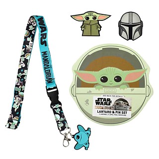 Star Wars Collectibles - The Mandalorian Characters Lanyard and Pin Set