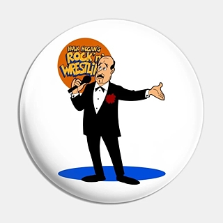 Pro Wrestling Collectibles - WWE / WWF World Wrestling Federation Mean Gene Okerlund Rock n Wrestling Pinback Button