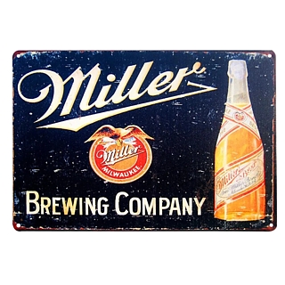 Miller Brewing Advertising Collectibles - Miller Brewing Company Metal Tavern Sign