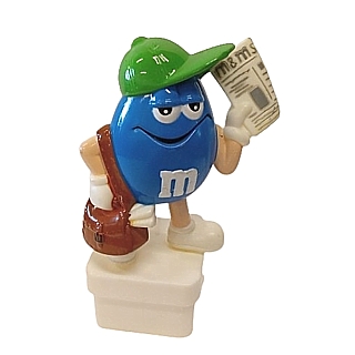 Advertising Collectibles - M & M Blue Newspaper Delivery Square Base Topper