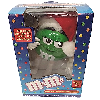 Advertising Collectibles - M & M Green Animated Christmas Ornament