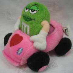 Advertising Collectibles - M & M Green Valentine Plush car