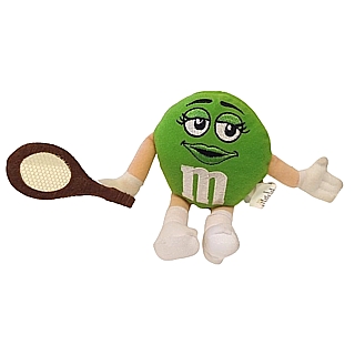 Advertising Collectibles - M & M GREEN with Tennis Racquet Beanbag Character